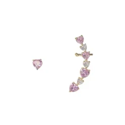 Glittering Hearts Ear Cuff