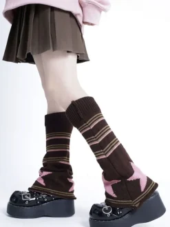 Gyaru Striped Leg Warmers
