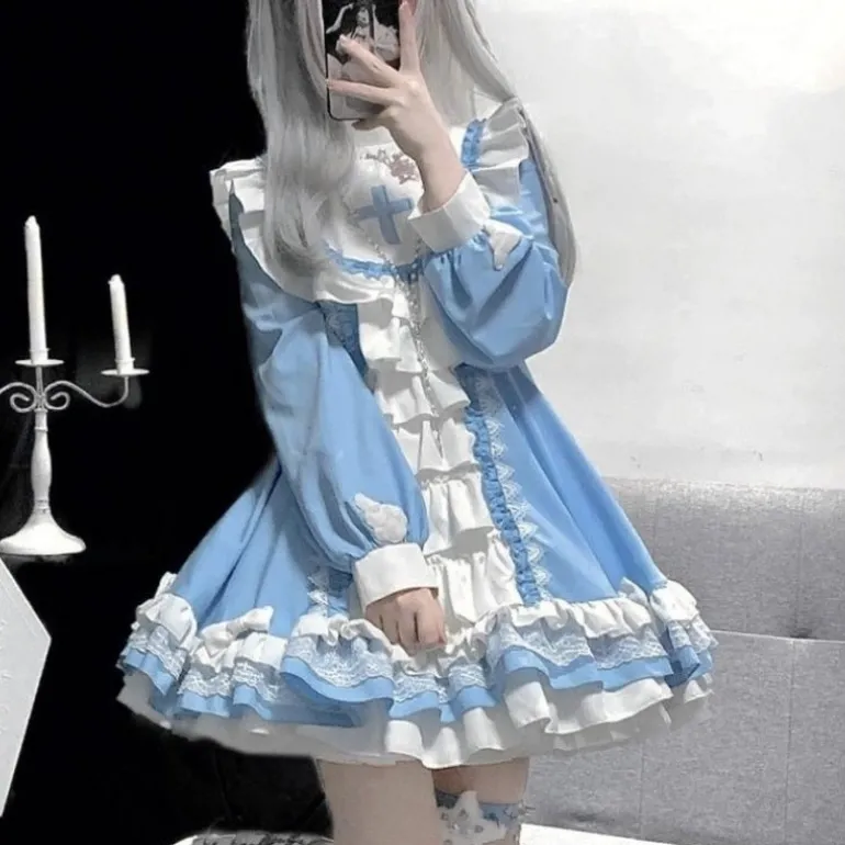 Hail Mary Ruffled Blue Dress