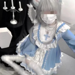 Hail Mary Ruffled Blue Dress