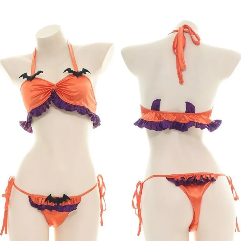 Halloween Ruffled Devil Lingerie Set