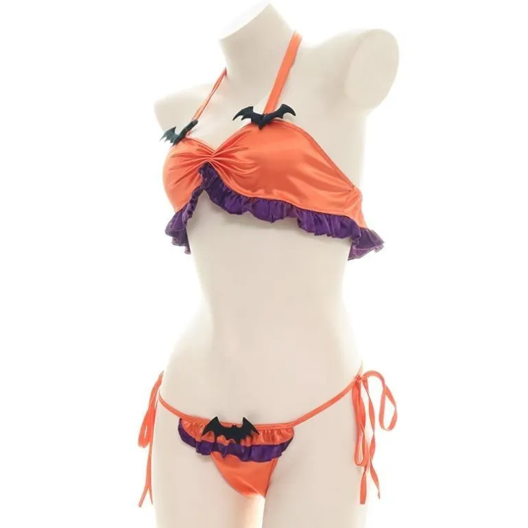 Halloween Ruffled Devil Lingerie Set