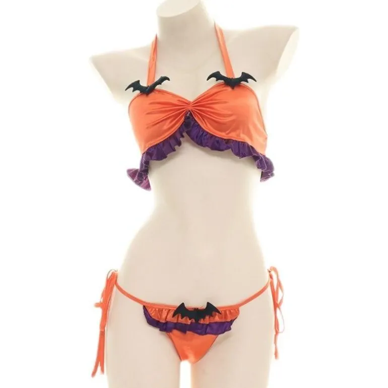 Halloween Ruffled Devil Lingerie Set