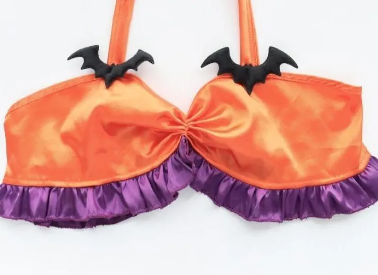 Halloween Ruffled Devil Lingerie Set