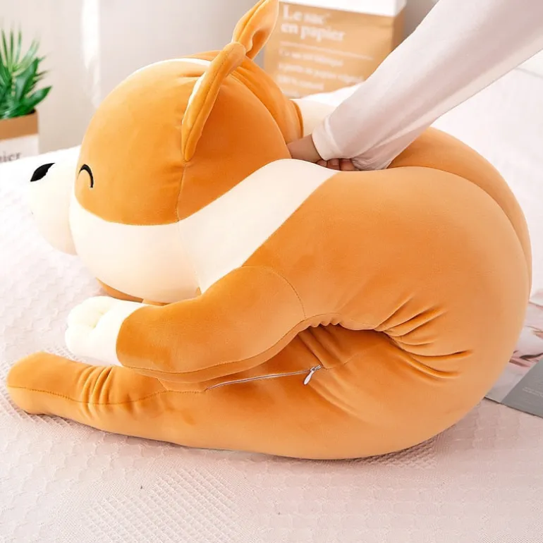 Happy Laying Corgi Plush