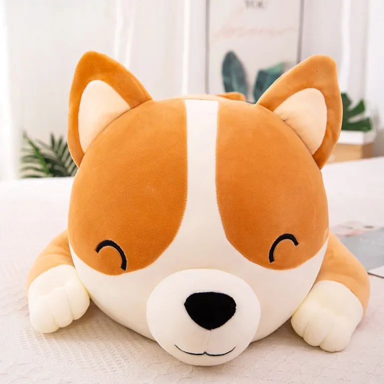 Happy Laying Corgi Plush