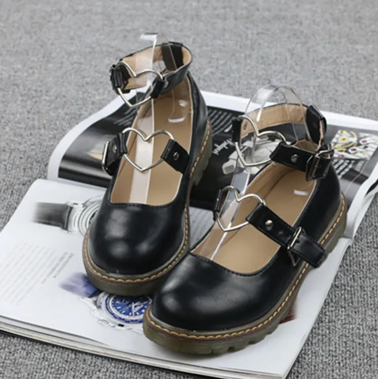 Heart Buckle Wedge Shoes