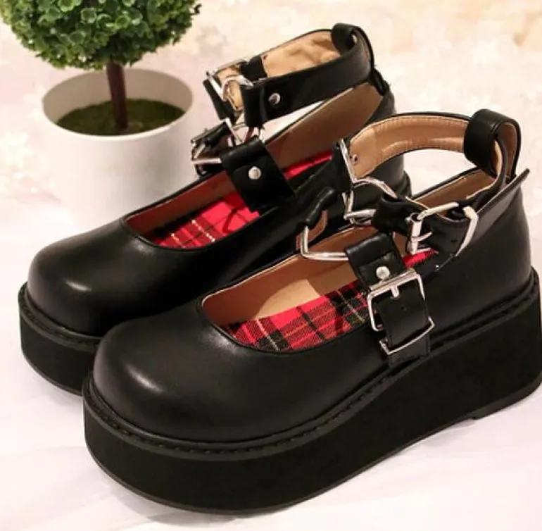 Heart Buckle Wedge Shoes