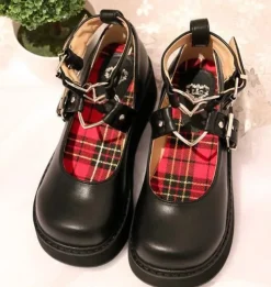 Heart Buckle Wedge Shoes