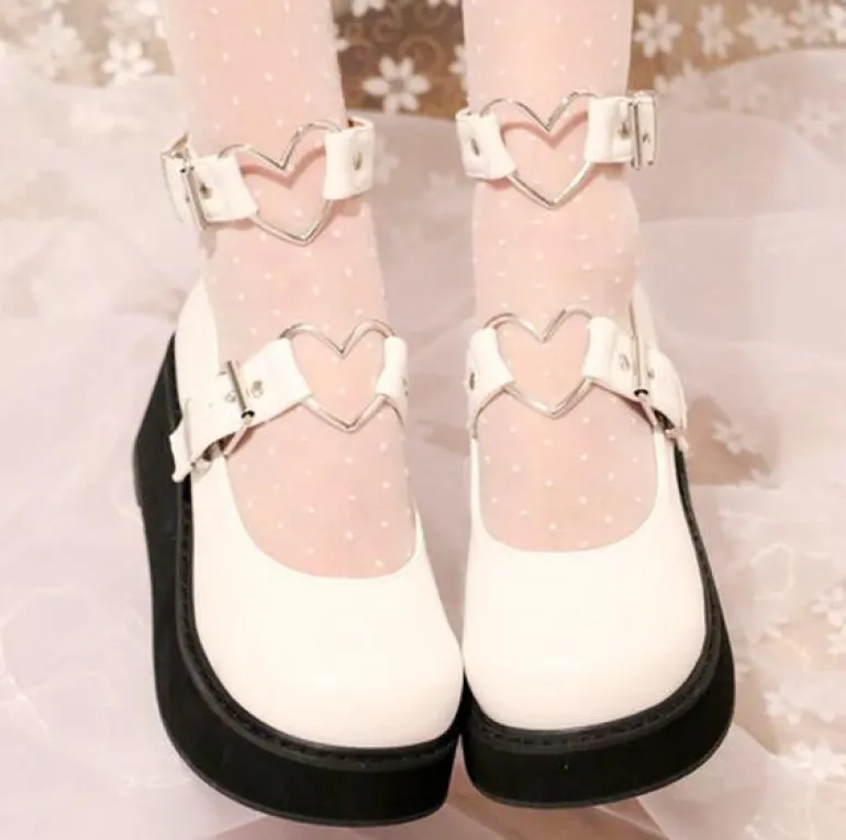 Heart Buckle Wedge Shoes