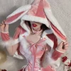 Hooded Pink Christmas Bunny Set
