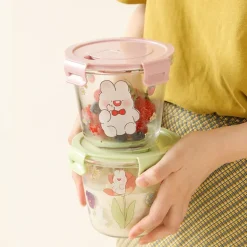Kawaii Bunny Microwave Glass Bowl With Lid