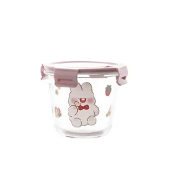 Kawaii Bunny Microwave Glass Bowl With Lid