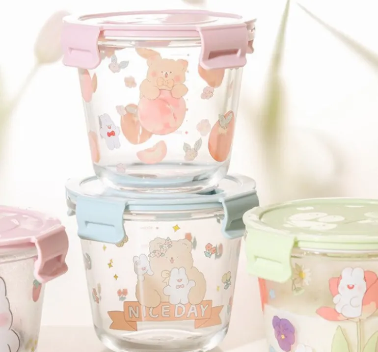 Kawaii Bunny Microwave Glass Bowl With Lid