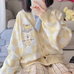 Kawaii Checkered Cardigan