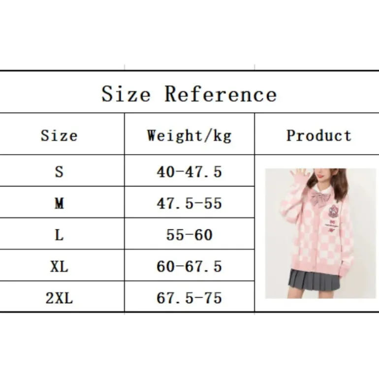 Kawaii Checkered Cardigan