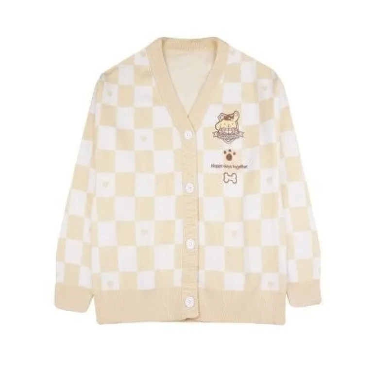 Kawaii Checkered Cardigan