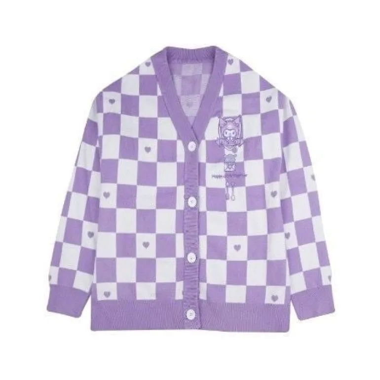 Kawaii Checkered Cardigan