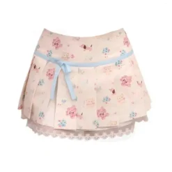 Kawaii Nursery Friends Pleated Skirt