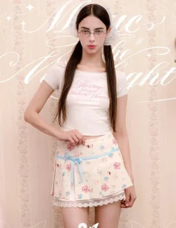 Kawaii Nursery Friends Pleated Skirt
