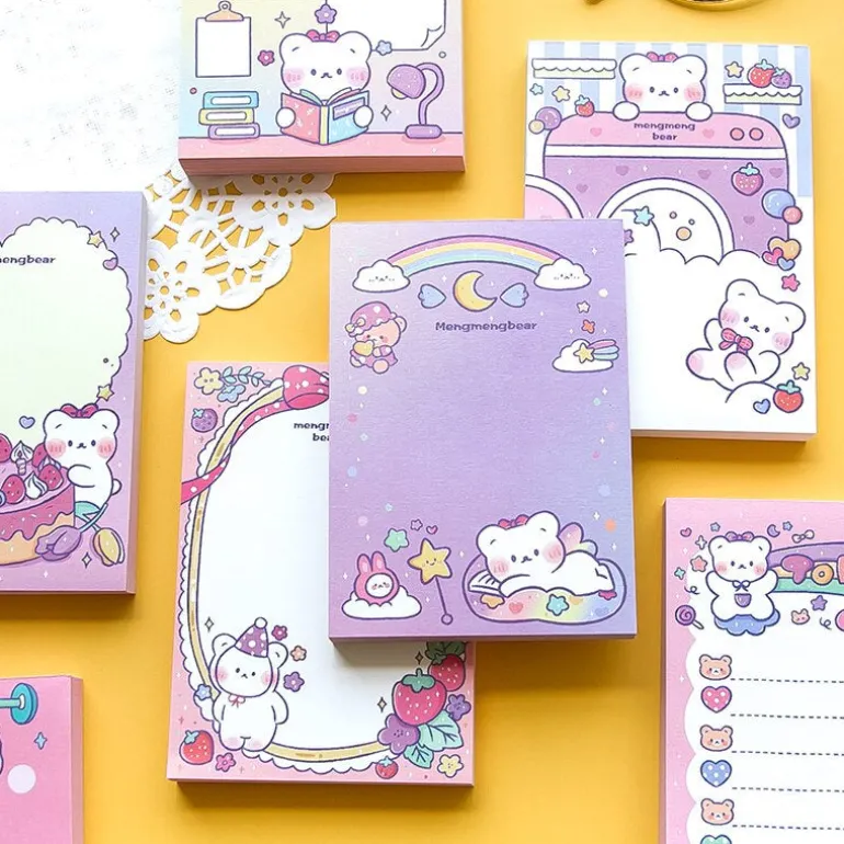 Kawaii Rainbow Bear Sticky Notepads