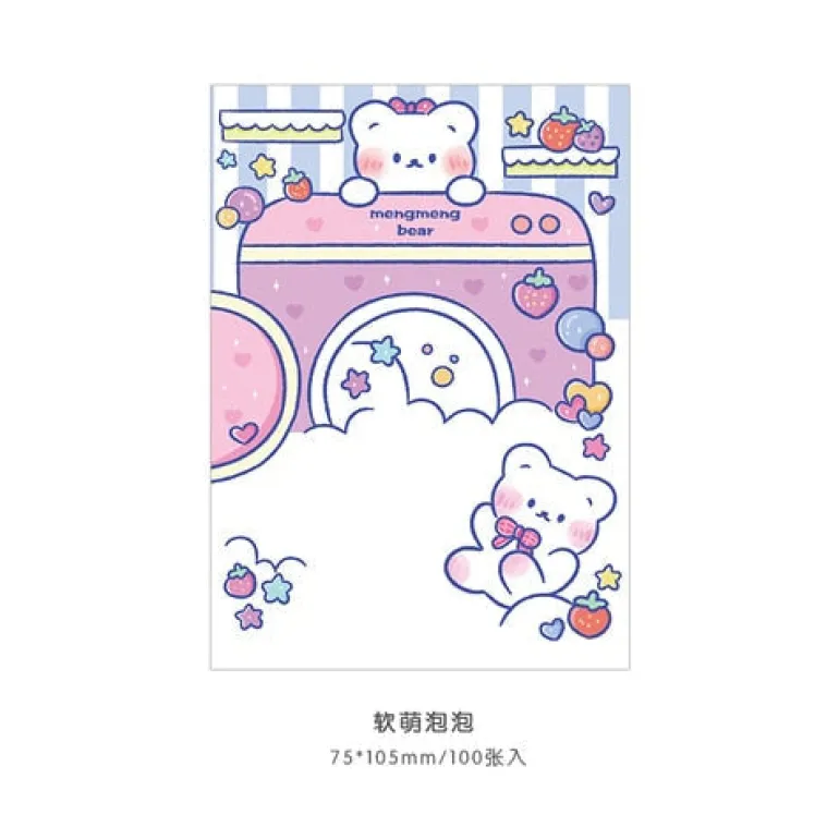 Kawaii Rainbow Bear Sticky Notepads