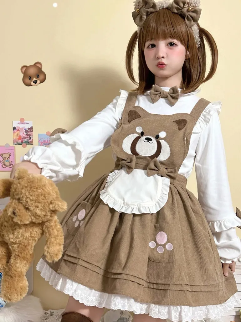 Kitsune Corudroy Suspender Dress