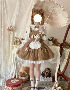 Kitsune Corudroy Suspender Dress