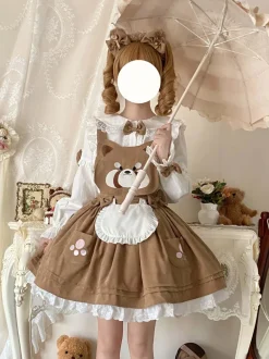 Kitsune Corudroy Suspender Dress