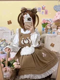 Kitsune Corudroy Suspender Dress