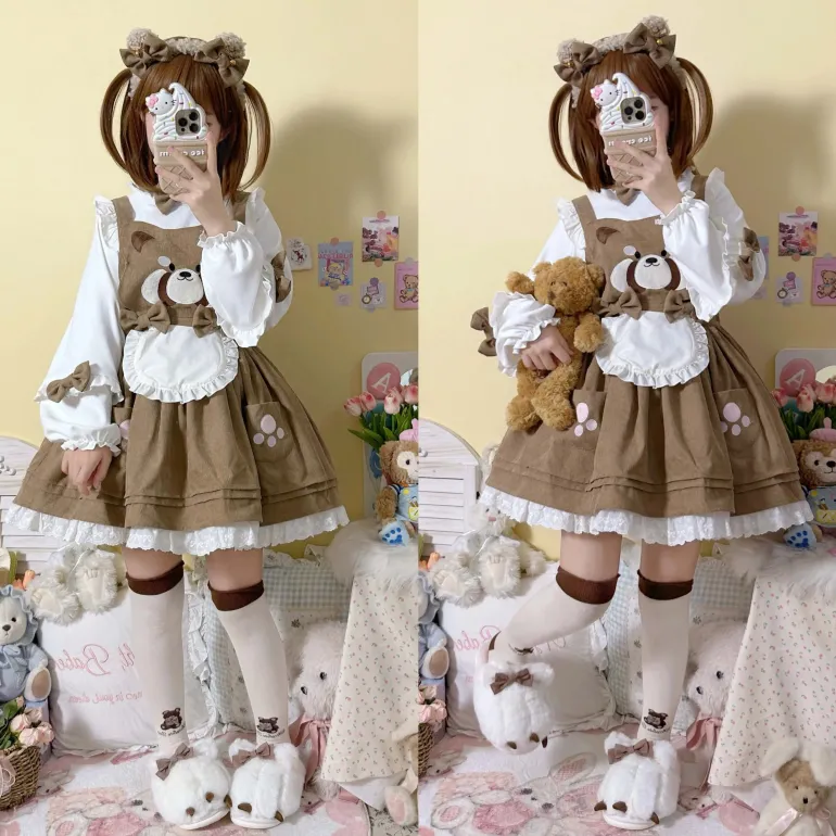 Kitsune Corudroy Suspender Dress