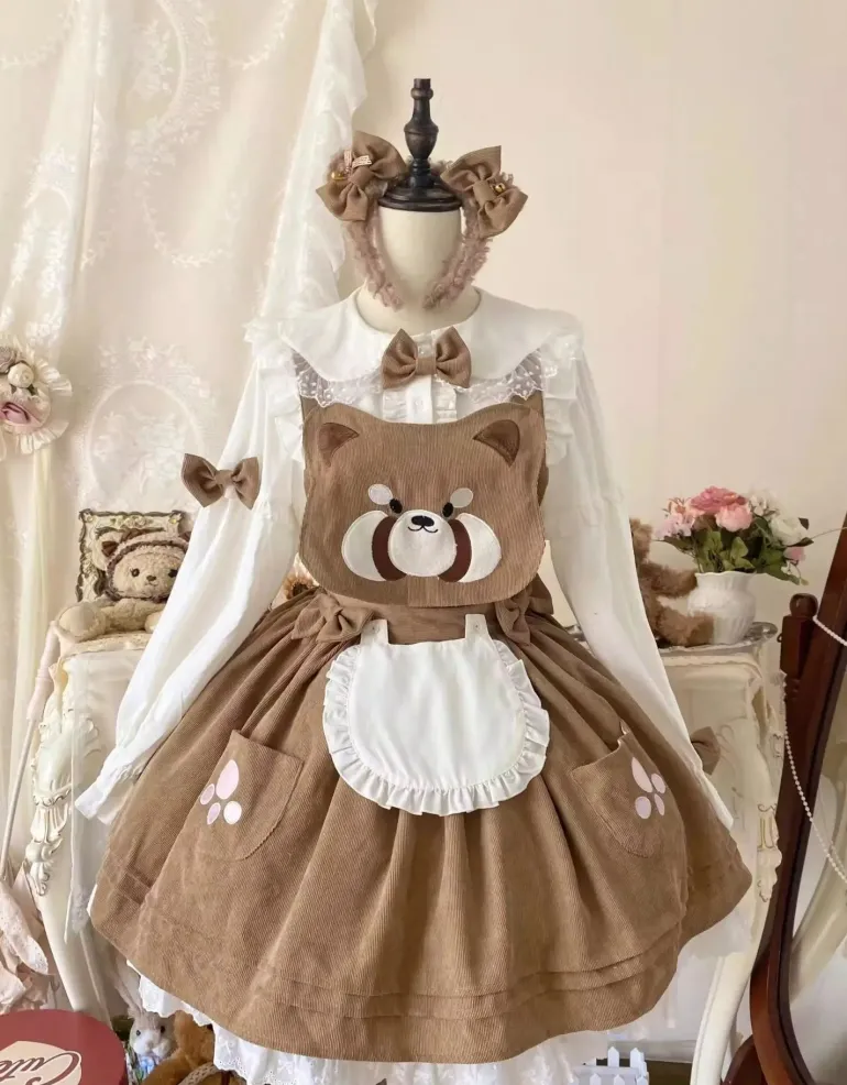 Kitsune Corudroy Suspender Dress