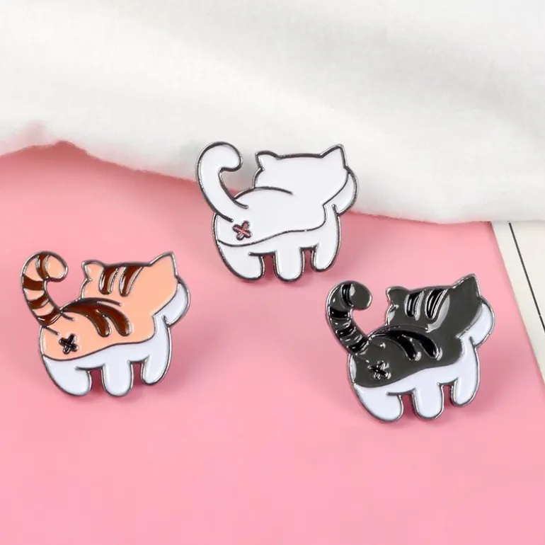 Kitten Bum Enamel Pins