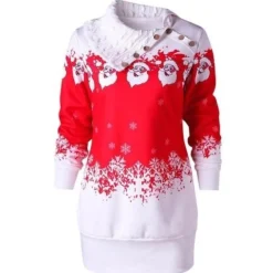 Knit Cowl Neck Santa Sweater