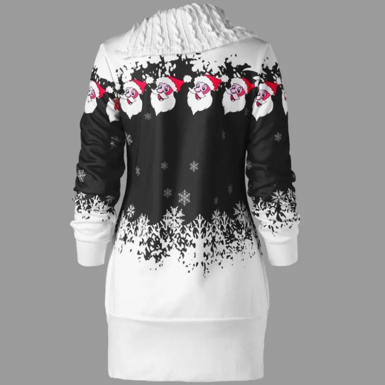 Knit Cowl Neck Santa Sweater