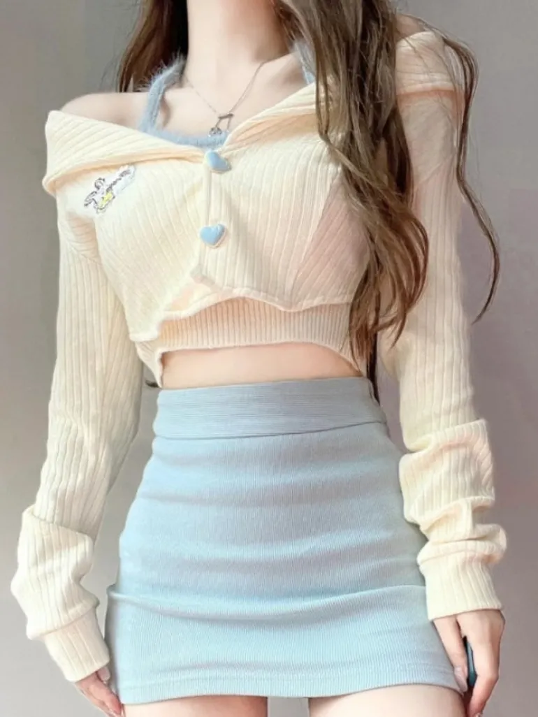 Knit Teddy Crop Top
