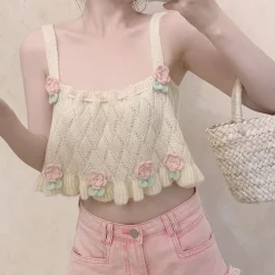 Knit Tulip Fairy Crop Top