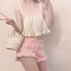 Knit Tulip Fairy Crop Top