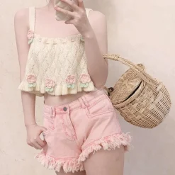 Knit Tulip Fairy Crop Top
