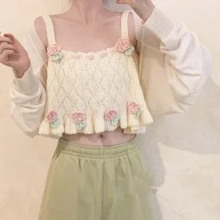 Knit Tulip Fairy Crop Top