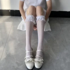 Lace Heart & Ribbon Stockings