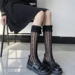 Lace Heart & Ribbon Stockings