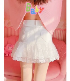 Lace Ribbon Lolita Skirt