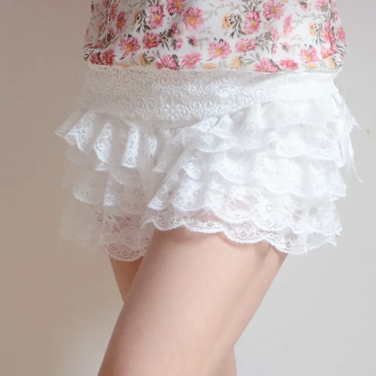 Lace Ruffled Bloomer Shorts