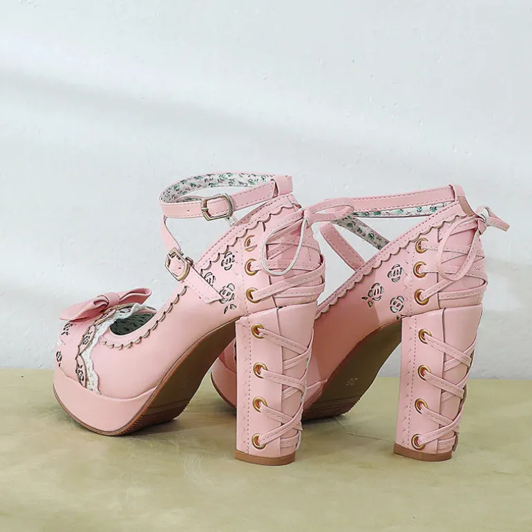 Lacy Corset High Heels