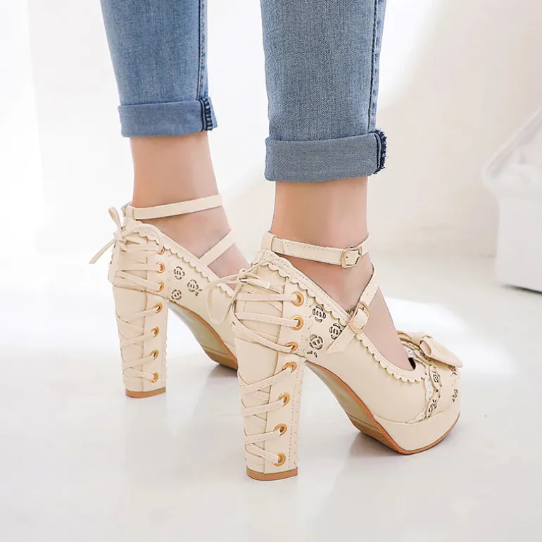 Lacy Corset High Heels