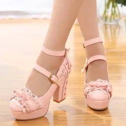 Lacy Corset High Heels