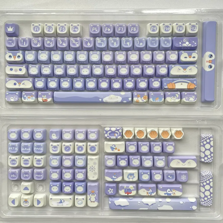 Lavender Penguin Full Key Cap Set