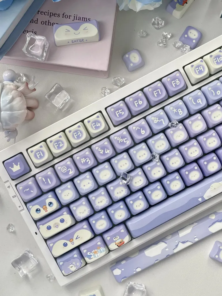 Lavender Penguin Full Key Cap Set