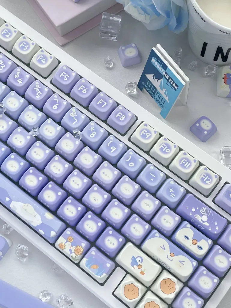 Lavender Penguin Full Key Cap Set